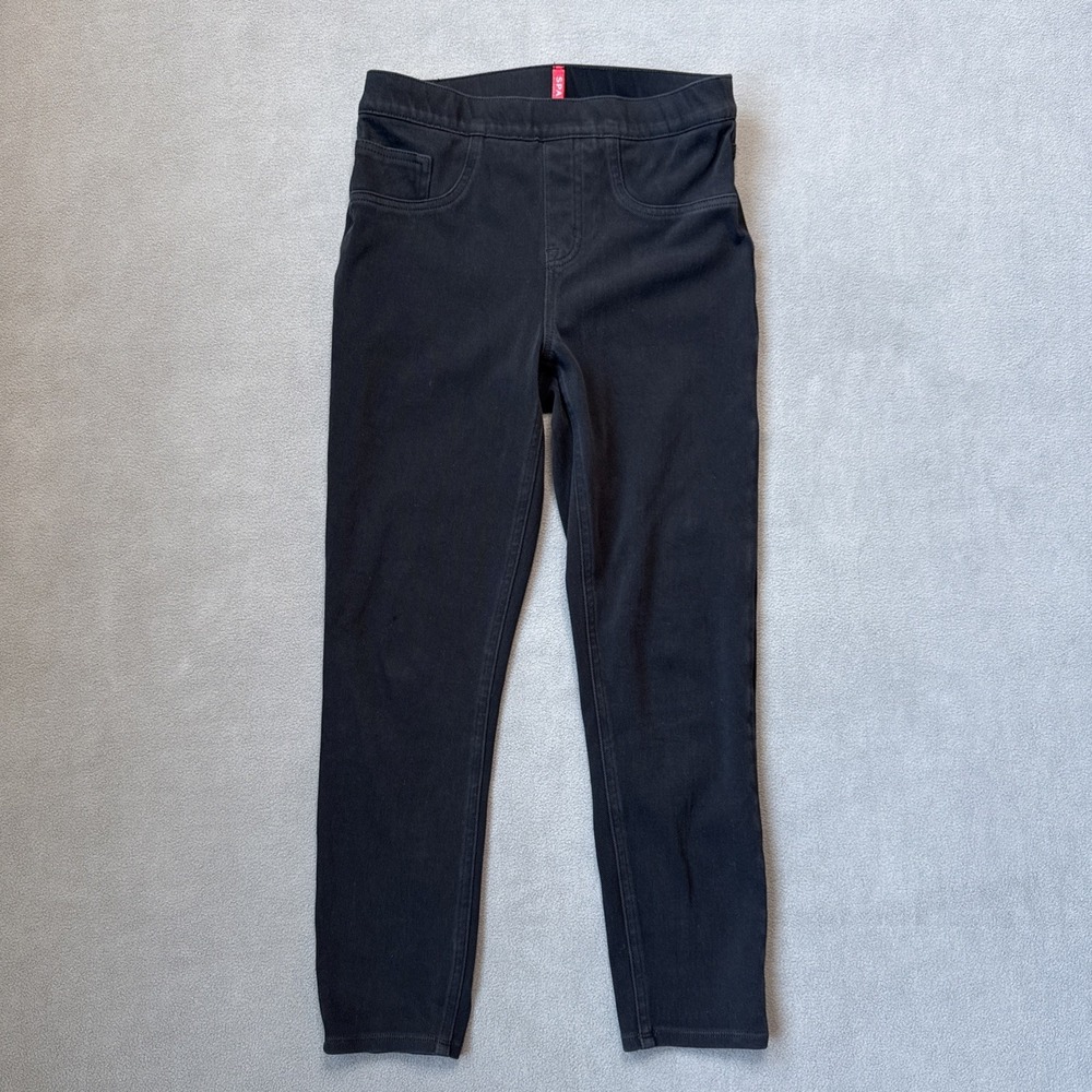 Spanx Jean-ish Leggings Womens Petite Small Black Ankle Stretch Pull On‎ 20018Q